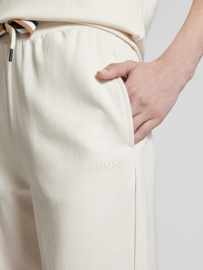 BOSS Relaxed Fit Sweatpants mit Tunnelzug Modell 'STRIPE' Offwhite 3