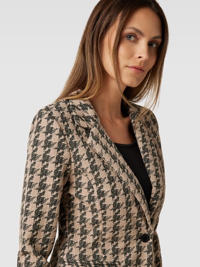 ICHI Blazer met pied-de-poule-motief, model 'Kate' Beige - 3