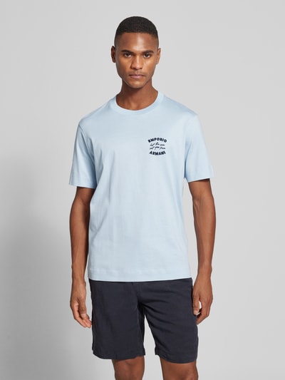 Emporio Armani T-Shirt mit Label-Stitching Hellblau 4
