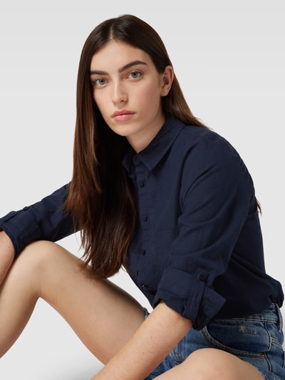 Milano Italy Hemdbluse mit Brusttaschen Marine 3