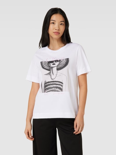 Rich & Royal T-Shirt mit Motiv- und Statement-Print Offwhite 4
