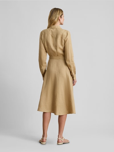 Lauren Ralph Lauren Tailliertes Freizeitkleid aus reinem Leinen Beige 5