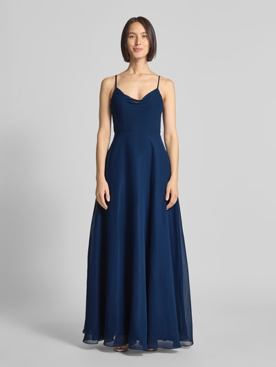 Laona Abendkleid mit Wasserfall-Ausschnitt Marine 4