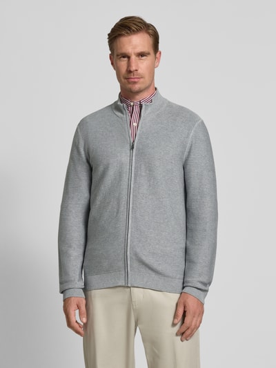 OLYMP Level Five Gebreid jack met structuurmotief Zilver - 4