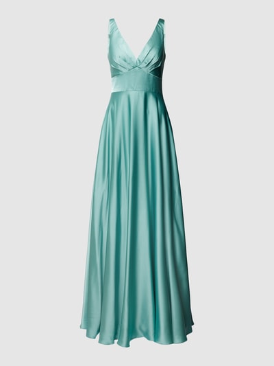 Luxuar Abendkleid mit V-Ausschnitt Mint 2