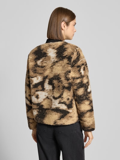 Carhartt Work In Progress Fleecejacke im Allover-Look mit Reißverschluss Modell 'Janet' Sand 5