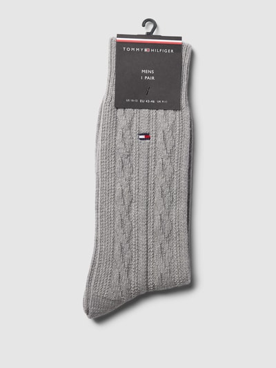 Tommy Hilfiger Socken mit Zopfmuster Modell 'CABLE' Mittelgrau 3