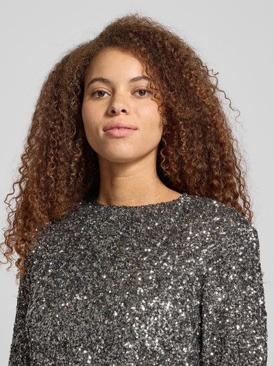 Karo Kauer Blouseshirt met ronde hals Zilver - 3