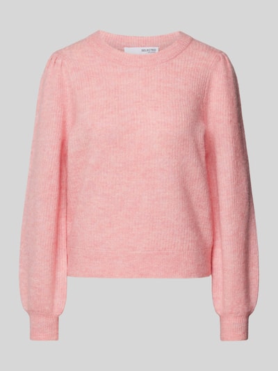 Selected Femme Strickpullover mit Ballonärmeln Modell 'SLFLULU' Rosa 2