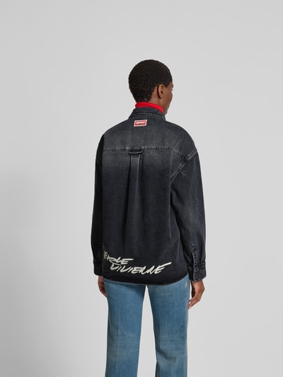 Kenzo Jeansbluse mit Knopfleiste Dunkelgrau 5