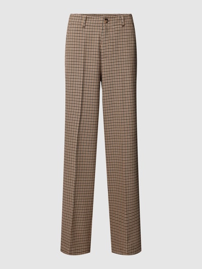 s.Oliver RED LABEL Stoffen broek met ruitmotief Camel - 2