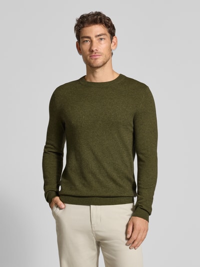 MCNEAL Gebreide pullover van wolmix met kasjmier Olijfgroen gemêleerd - 4