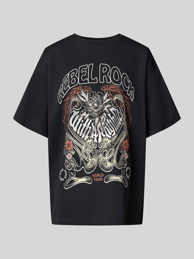 Produktfoto, Oversized T-Shirt aus reiner Baumwolle Modell 'LILIE' von Vero Moda, Optik: Unifarben, Passform: Oversized, Motiv-Print, Kurzarm, Material: Reine Baumwolle
