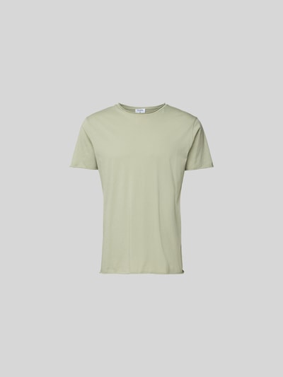 Produktfoto, T-Shirt mit Rundhalsausschnitt von Filippa K in hellem Grün, Reine Baumwolle, Regular-Fit, Rollsäume, Kurzärmelig, Rückenlänge 70 cm
