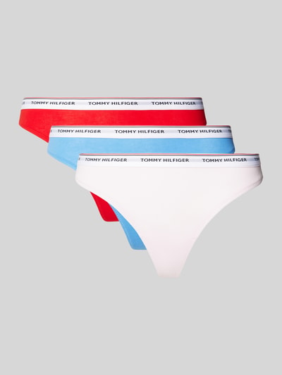 TOMMY HILFIGER String met elastische band met label in een set van 3 stuks Rood - 1