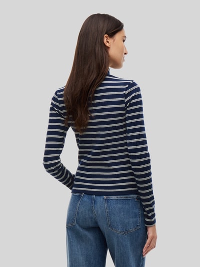 Tommy Jeans Slim Fit Langarmshirt mit Mock Neck Marine 5
