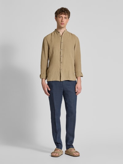 HUGO Slim Fit Business-Hemd mit Maokragen Modell 'Elvory' Hellbraun 1