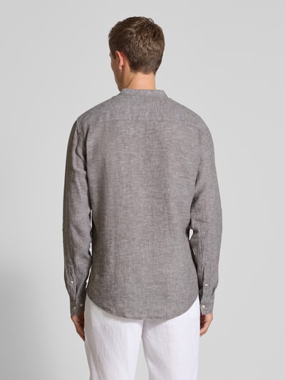 Casual Friday Slim Fit Freizeithemd aus Leinen Modell 'Anton' Dunkelbraun 5