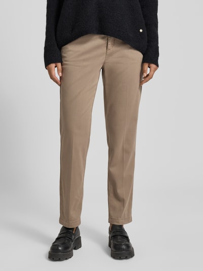 MAC Chino met labeldetail, model 'CHINO TURN UP' Olijfgroen - 4