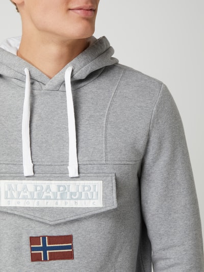 NAPAPIJRI Hoodie met logo's, model 'Burgee' Middengrijs - 3