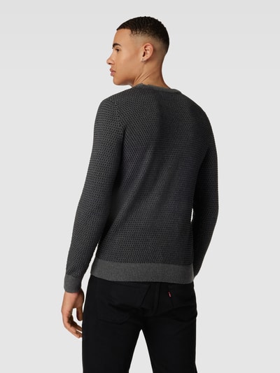 Jack & Jones Gebreide pullover met ronde hals, model 'EATLAS' Donkergrijs gemêleerd - 5