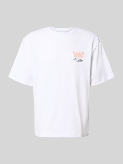Wood Wood T-shirt met labelprint, model 'Gary' Wit - 2