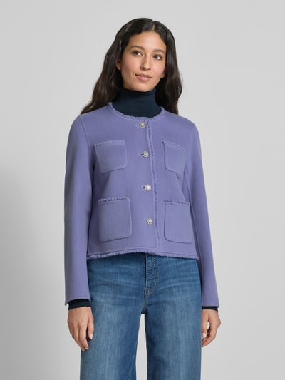 Marc Cain Regular Fit Jacke aus reiner Baumwolle mit Rundhalsausschnitt Lavender 4