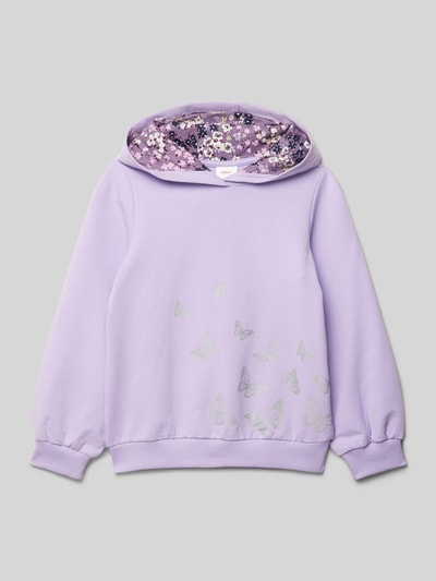 s.Oliver RED LABEL Hoodie mit Glitzer-Print Lavender 1