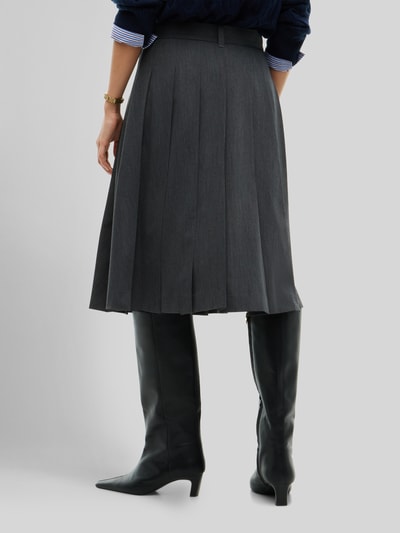 Tommy Hilfiger Regular Fit Midi-Rock aus Baumwoll-Mix Dunkelgrau 5