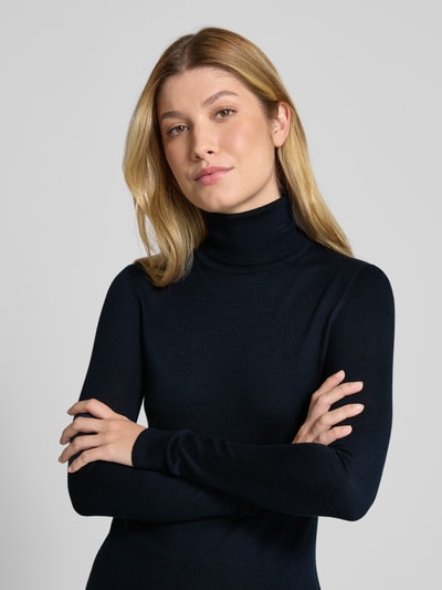 Lauren Ralph Lauren Regular fit coltrui met zijde, model 'ZOE' Blauw - 3