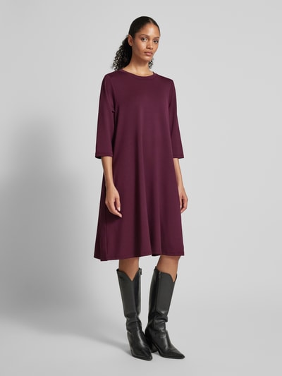 Soyaconcept Knielanges T-Shirt-Kleid mit Rundhalsausschnitt Bordeaux 1