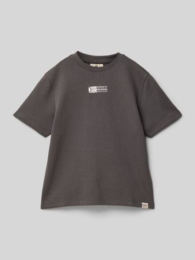 Garcia T-Shirt mit Label-Print Graphit 1