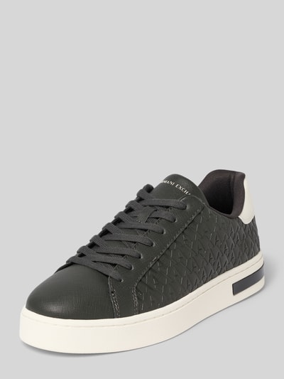 Armani Exchange sneakers met vetersluiting en logomotief Middenbruin - 1