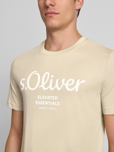 s.Oliver RED LABEL Regular Fit T-Shirt aus reiner Baumwolle Beige 3