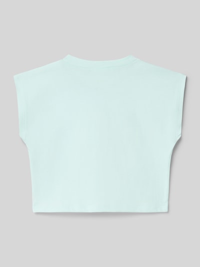 Produktfoto, T-shirt uit puur katoen van BILLIEBLUSH, recht model, ronde hals, verkort design, ruglengte maat 116: 35 cm, effen lichtblauw