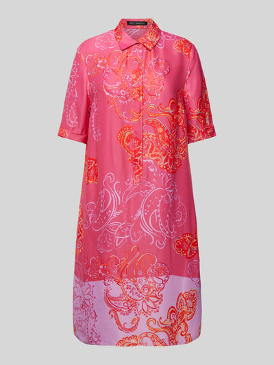 Betty Barclay Knielanges Hemdblusenkleid aus Viskose mit Paisley-Muster Pink 2