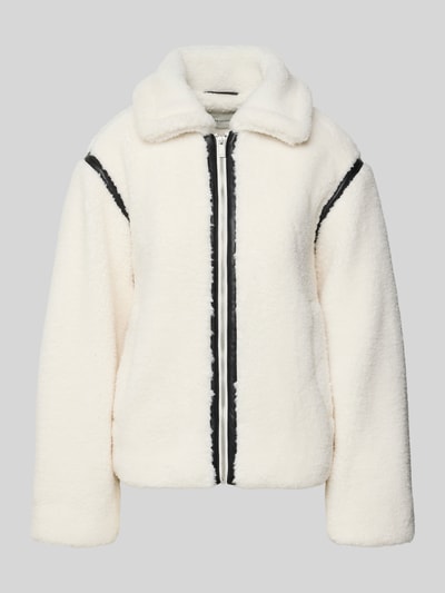 Tom Tailor Denim Kurtka z futerka o kroju regular fit z wykładanym kołnierzem Złamany biały 2