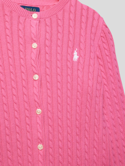 Polo Ralph Lauren Teens Strickjacke mit Zopfmuster Pink 2