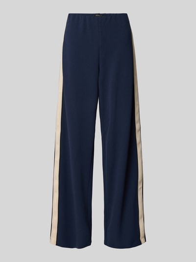 Vero Moda Wide leg sweatpants met contraststrepen, model 'BERLIN' Marineblauw gemêleerd - 2