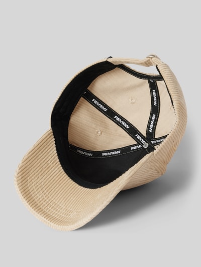 REVIEW Basecap mit Label-Stitching Taupe 2