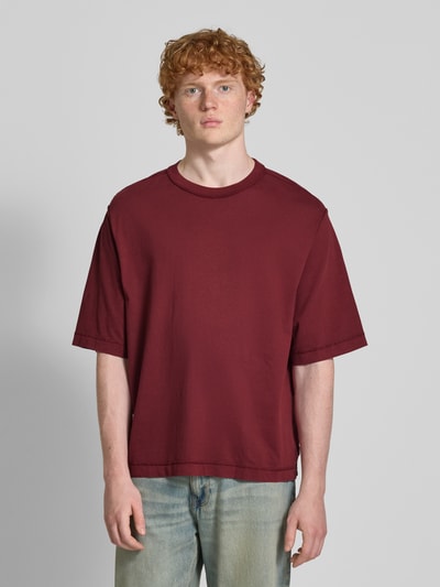 REVIEW Boxy fit T-shirt en ronde hals Roestrood - 4