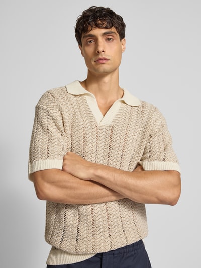 Scotch & Soda Poloshirt mit V-Ausschnitt Offwhite 3