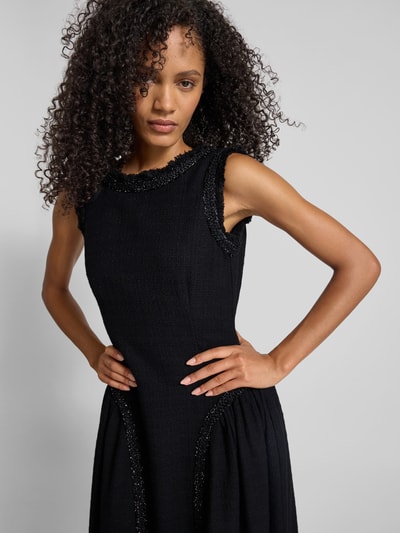 Self-Portrait Midikleid mit Bouclé-Optik Black 3