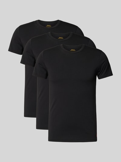 Produktfoto, T-Shirt mit Logo-Stitching im 2er-Pack von Polo Ralph Lauren, zwart, recht model, katoenmix, ronde hals, set van 2