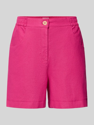 Produktfoto, Shorts mit elastischem Bund Modell 'KATE' von ICHI aus Baumwoll-Mix mit Stretch-Anteil, Regular-Fit, Eingrifftaschen, leuchtend pink