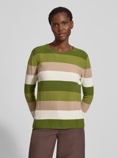 Tom Tailor Regular Fit Strickpullover aus Baumwoll-Viskose-Mix Gruen 4