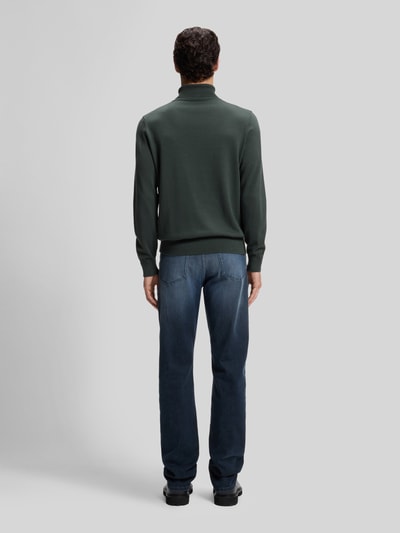 BOSS Orange Rollkragenpullover mit Logo-Patch aus Kaschmir Khaki 5
