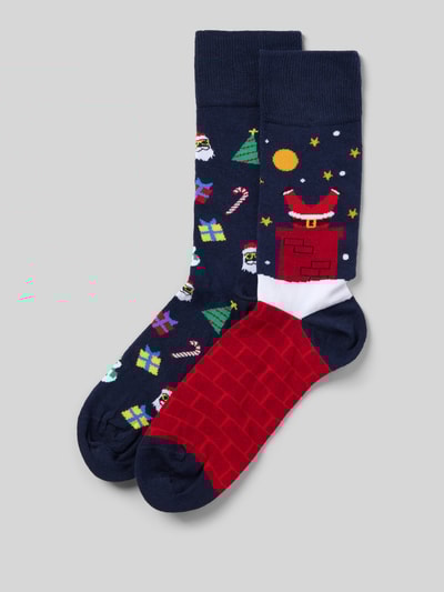 Christian Berg Men Socken mit geripptem Abschluss Marine 1