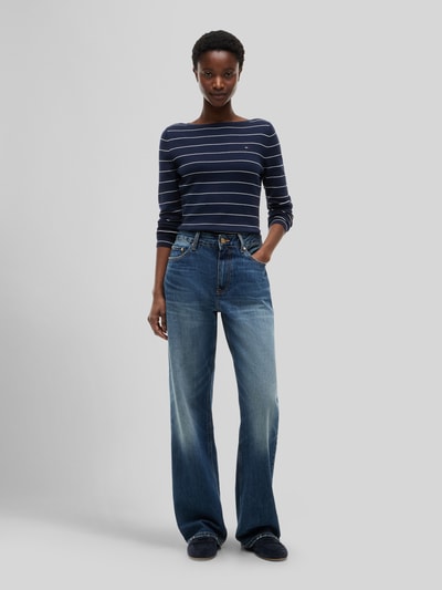 Tommy Hilfiger Sweter o kroju regular fit z mieszanki bawełny Granatowy 1