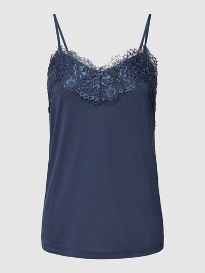 ICHI Top met bandjes en kant Marineblauw - 2